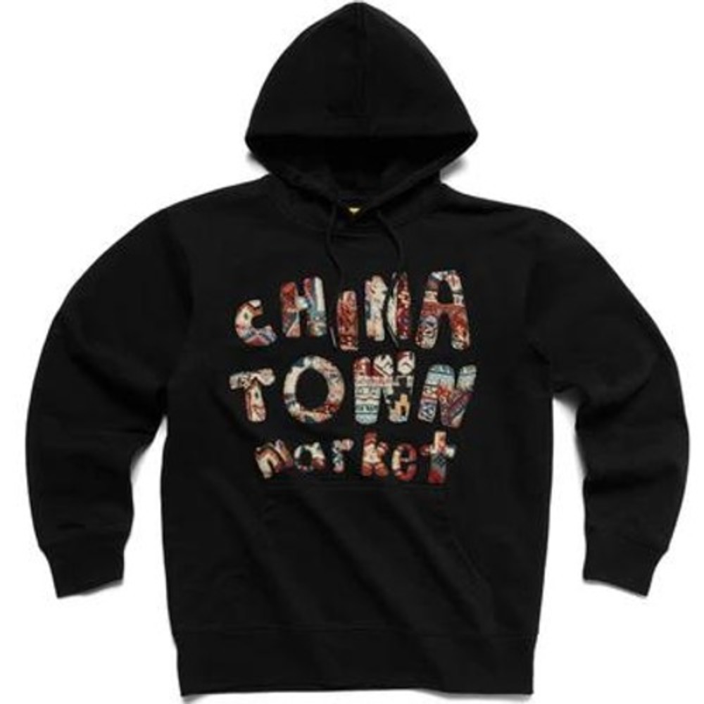 Chinatown Market Hoodie Patchwork Logo Black Medium
